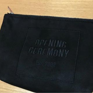 オープニングセレモニー(OPENING CEREMONY)の値下げ！オープニングセレモニー ポーチ 黒 ブラック スエード(ポーチ)