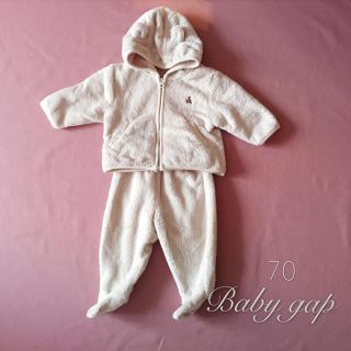 ベビーギャップ(babyGAP)のお値下げ*・baby GAPクマ耳パーカー足付パンツ セットアップ⑅⿻70(カバーオール)