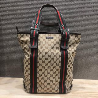 グッチ(Gucci)の即購入OK! 美品  グッチ シェリーライン GGキャンバス トートバッグ(トートバッグ)