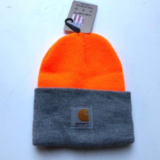 カーハート(carhartt)の送料無料!カーハート ニットキャップ 蛍光オレンジ/ヘザーグレー 新品【OH2】(ニット帽/ビーニー)