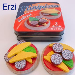 Erzi缶入りミニピザ 木のおもちゃ 木のおままごと(知育玩具)