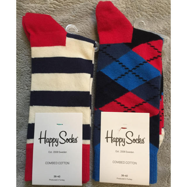 BEAMS BOY(ビームスボーイ)の新品未使用！Happy socks レディース2足セット レディースのレッグウェア(ソックス)の商品写真