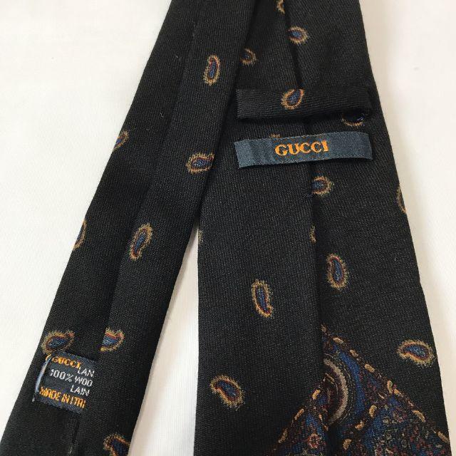 Gucci(グッチ)のKID様専用 グッチ ネクタイ 高級ウール イタリア製 ペイズリー柄 黒 メンズのファッション小物(ネクタイ)の商品写真