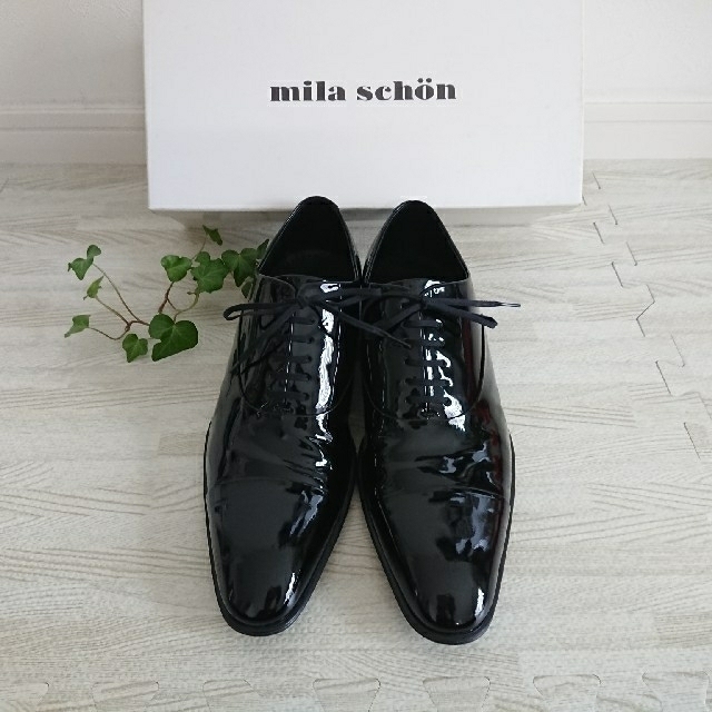 mila schon - 【*美品*】mila schonミラ ショーン 紳士.黒エナメル靴 mila schon - 【*美品*】mila schonミラ ショーン 紳士.黒エナメル靴