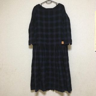 ネストローブ(nest Robe)の♡ si-si-si  濃紺 チェック ワンピース♡(ロングワンピース/マキシワンピース)