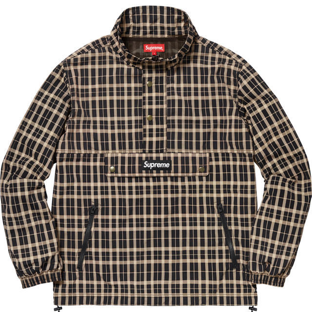 18AW SUPREME nylon plaid pullover sizeM