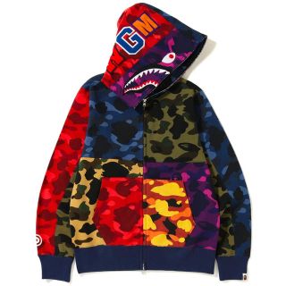 アベイシングエイプ(A BATHING APE)のBape Mix Camo Shark Full ZIP Hoodie XL(パーカー)