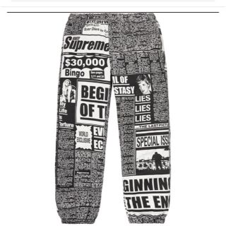 シュプリーム(Supreme)のシュプリーム  newsprint skate pant  黒 sサイズ(その他)