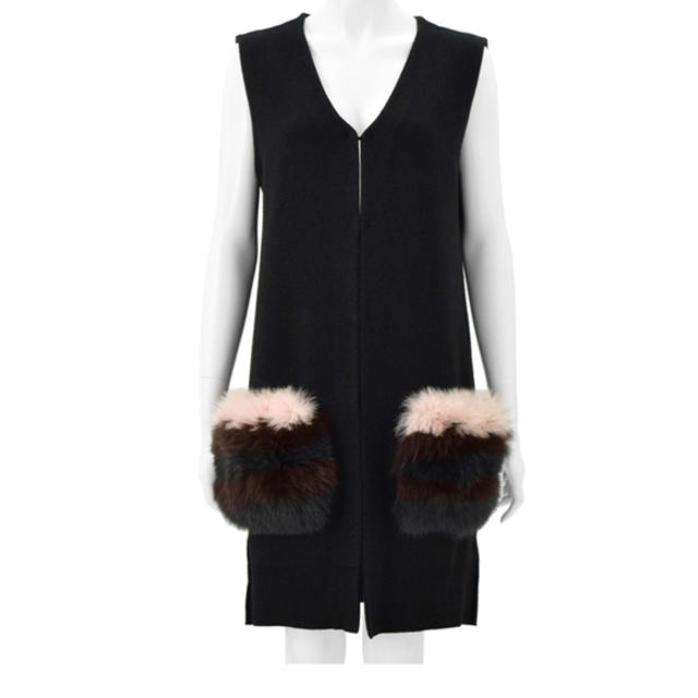 Chestyチェスティfur knit vestファーニットベスト黒0サイズ新品