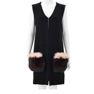 チェスティ(Chesty)のChestyチェスティfur knit vestファーニットベスト黒0サイズ新品(ベスト/ジレ)