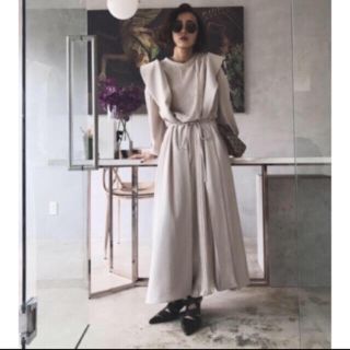 アメリヴィンテージ(Ameri VINTAGE)の【本日のみお値下げ】Ameri FRONT PLEATS LONG DRESS(オールインワン)