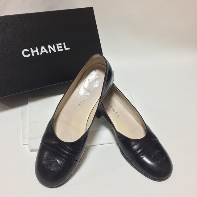 CHANEL(シャネル)のパリ本店購入☆CHANEL☆CCマーク フラット バレエシューズ ブラック レディースの靴/シューズ(バレエシューズ)の商品写真