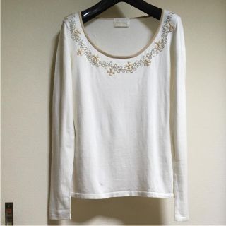 ハロッズ(Harrods)のHarrods ビーズ刺繍入り コットン 長袖シャツ(Tシャツ/カットソー(七分/長袖))