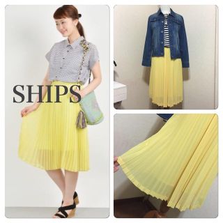 シップス(SHIPS)のSHIPSシフォンプリーツスカート(ひざ丈スカート)