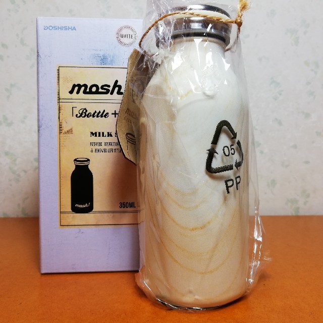 ドウシシャ(ドウシシャ)のmosh! ボトル 350ml／木目調 ホワイト インテリア/住まい/日用品のキッチン/食器(タンブラー)の商品写真