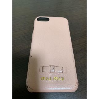 ミュウミュウ(miumiu)のミュウミュウ iPhone7,8対応ケース リボン ピンク(iPhoneケース)