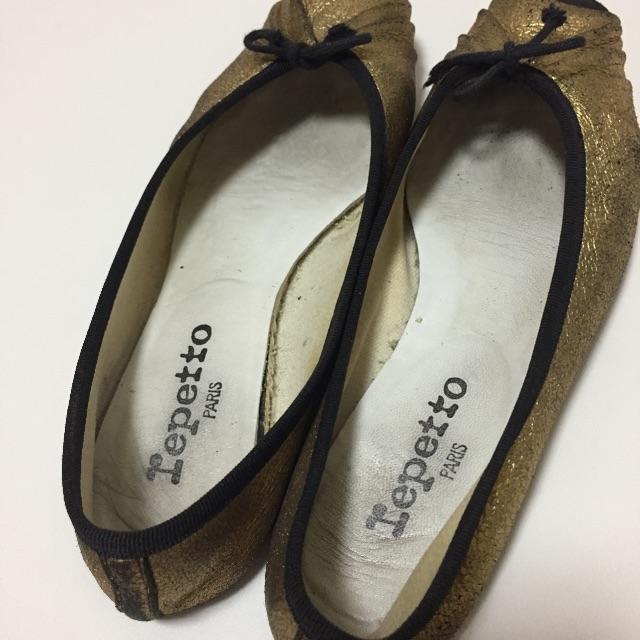 repetto(レペット)のParisにて購入☆レペット☆レアカラー ゴールド バレエシューズ レディースの靴/シューズ(バレエシューズ)の商品写真