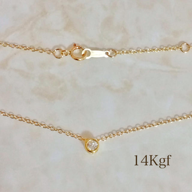14kgf/K14gf 一粒ダイヤCZネックレス SHIPS レディースのアクセサリー(ネックレス)の商品写真
