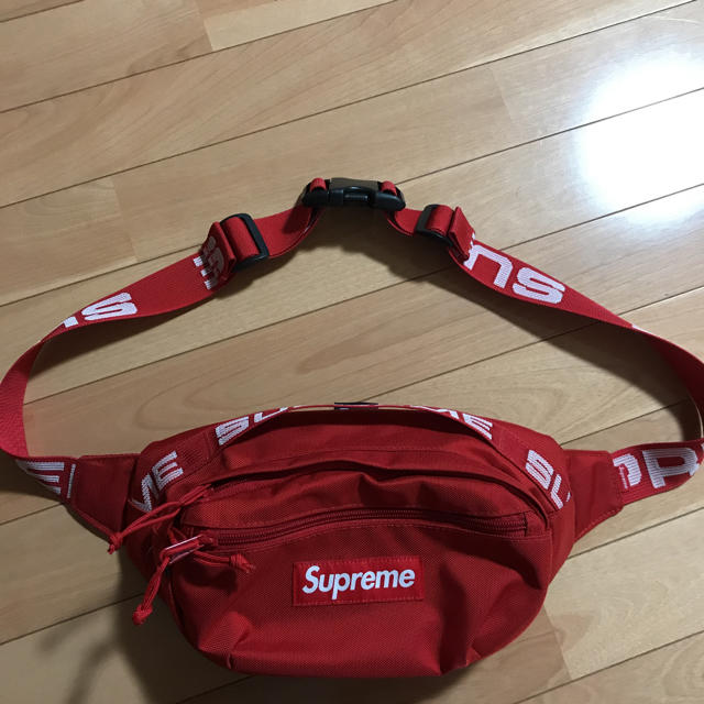 メンズ18SS Supreme Waist Bag 赤 / Red