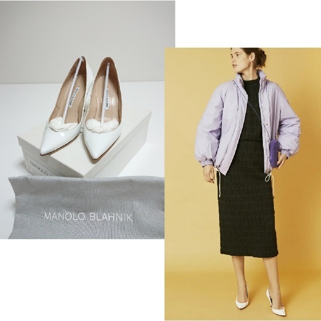 MANOLO BLAHNIK(マノロブラニク)のマノロブラニク キエッタ ロンハーマンMANOLOBLAHNIK白35 1/2 レディースの靴/シューズ(ハイヒール/パンプス)の商品写真