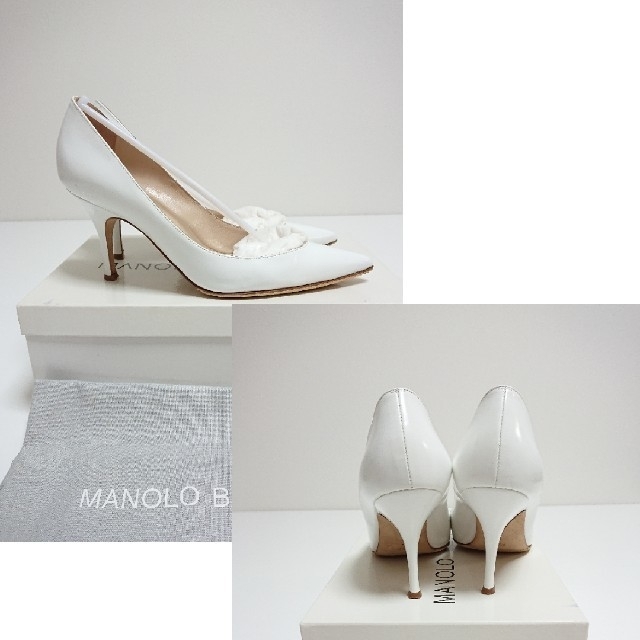 MANOLO BLAHNIK(マノロブラニク)のマノロブラニク キエッタ ロンハーマンMANOLOBLAHNIK白35 1/2 レディースの靴/シューズ(ハイヒール/パンプス)の商品写真