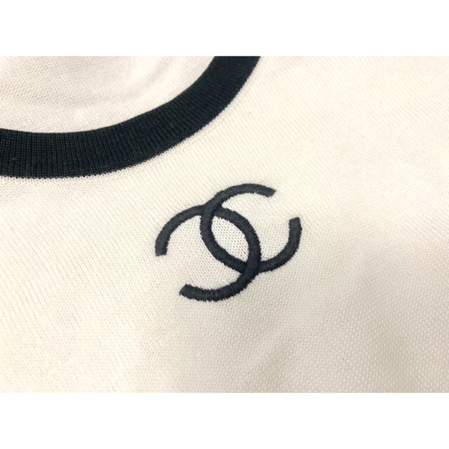 CHANEL 【新作】Tシャツ トップス CCロゴ ボーダー