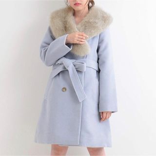 マジェスティックレゴン(MAJESTIC LEGON)の美品♡MAJESTIC LEGON ファー付きAラインコート(ロングコート)