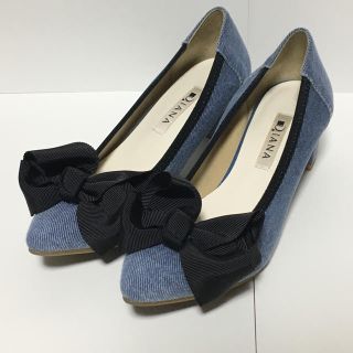 ダイアナ(DIANA)の美品 ダイアナ パンプス 22.5 ブルー系(ハイヒール/パンプス)