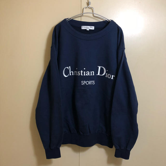 90s Christian dior 刺繍ロゴ スウェット ネイビー M | フリマアプリ ラクマ