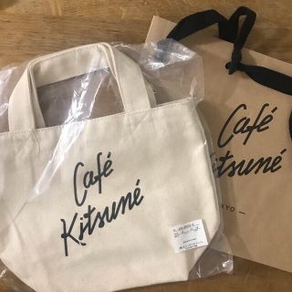 メゾンキツネ(MAISON KITSUNE')の新品 未開封 カフェキツネ  ミニ トートバッグ(トートバッグ)