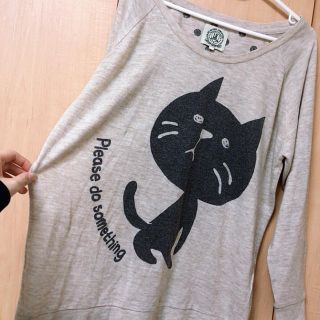 猫 ロンT レトロ(Tシャツ(長袖/七分))