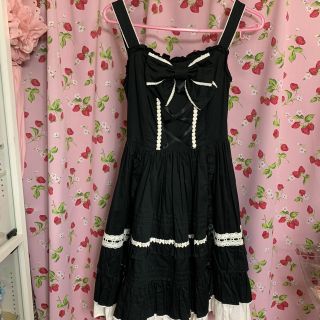 アンジェリックプリティー(Angelic Pretty)のAngelic Pretty JSK 黒(ひざ丈ワンピース)