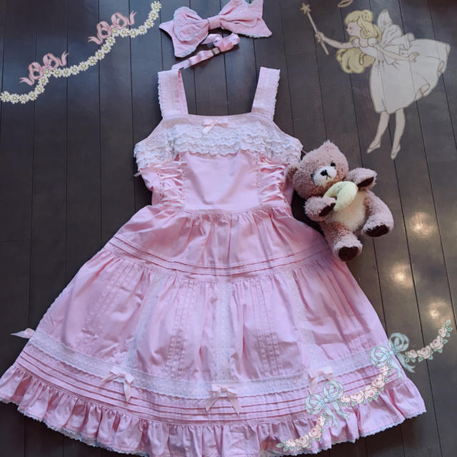 Angelic Pretty ピンク セット JSK ジャンパースカート リボン