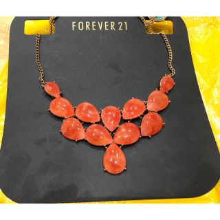 フォーエバートゥエンティーワン(FOREVER 21)のFOREVER21 ゴージャスネックレス オレンジ(ネックレス)