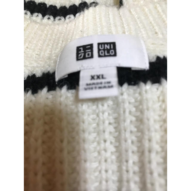 UNIQLO(ユニクロ)のピンク様専用 中古 UNIQLO アクリルボーダーセーターXXL メンズのトップス(ニット/セーター)の商品写真