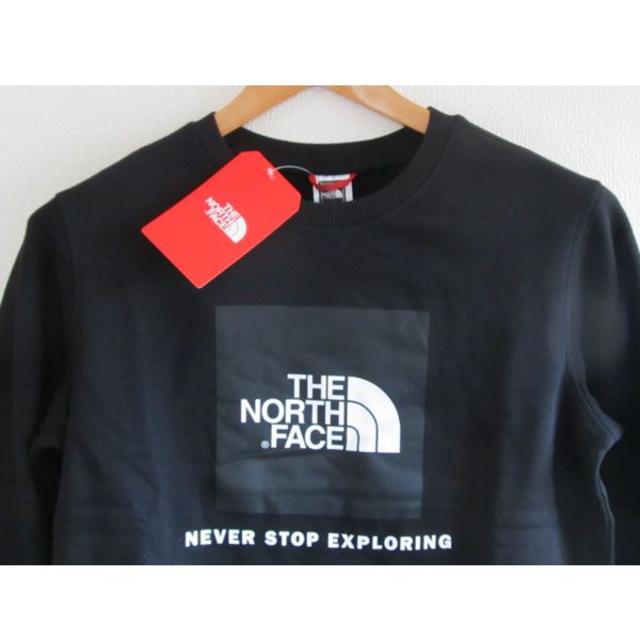 THE NORTH FACE(ザノースフェイス)の日本未発売ノースフェイス新品レディースM ロゴ トレーナー黒ブラック レディースのトップス(トレーナー/スウェット)の商品写真