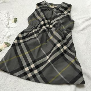 バーバリー(BURBERRY)のバーバリーキッズ バーバリー柄グレーワンピース 104cm(ワンピース)