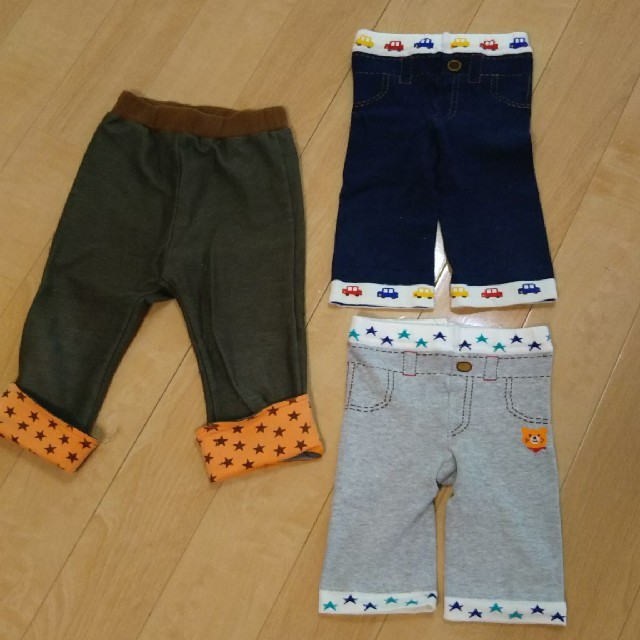 mikihouse(ミキハウス)のミキハウスmikihouse ボトムス ３枚セット 90cm キッズ/ベビー/マタニティのキッズ服男の子用(90cm~)(パンツ/スパッツ)の商品写真