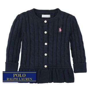 ラルフローレン(Ralph Lauren)の☆新品☆ 80 ラルフローレン カーディガン ネイビー 2501(カーディガン/ボレロ)