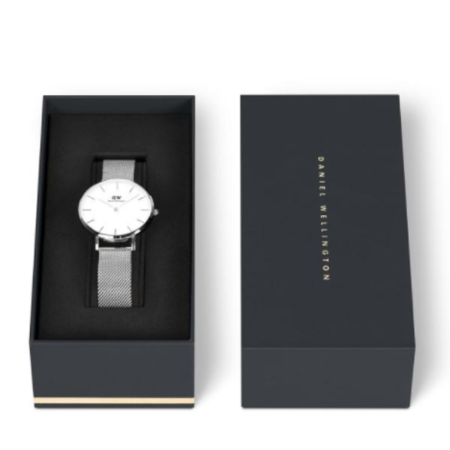 Daniel Wellington(ダニエルウェリントン)の【国内保証付】ダニエルウェリントン 32mm ブラック シルバー レディースのファッション小物(腕時計)の商品写真