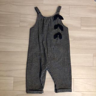 ザラキッズ(ZARA KIDS)のZARA baby リボン付きチェック柄ジャンプスーツ(カバーオール)