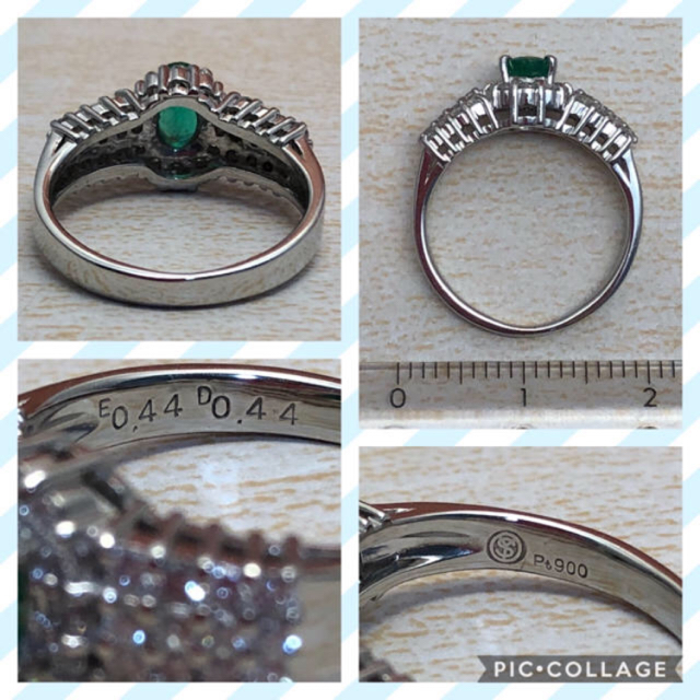 ご専用♡2点セット ☆超美品☆エメラルド✨0.44ct✨&ダイヤ✨0.44ct✨ レディースのアクセサリー(リング(指輪))の商品写真