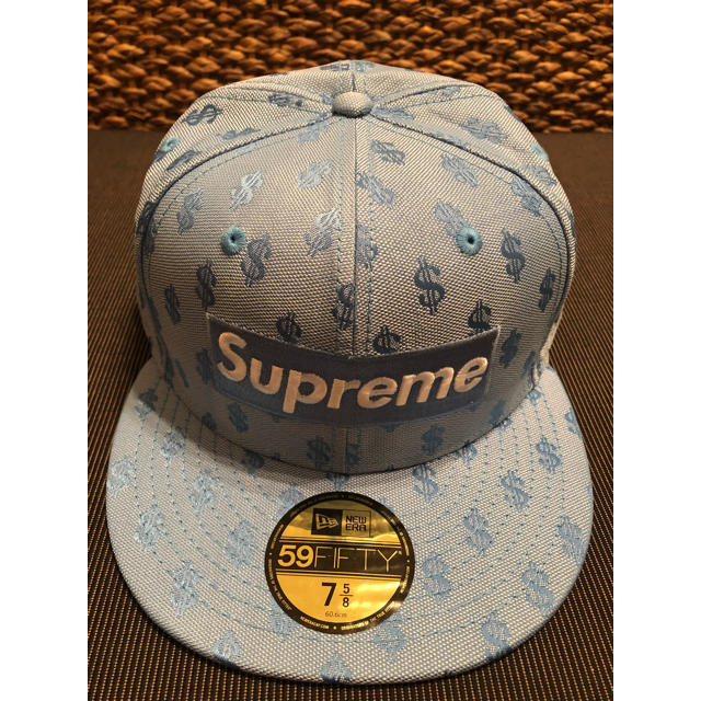 supreme  newera  ニューエラ 水色 7 5/8758付属品