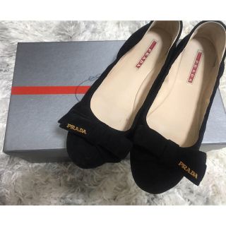 プラダ(PRADA)のPRADA ベロアフラットシューズ(バレエシューズ)