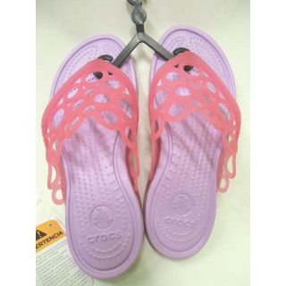 クロックス(crocs)の新品 Crocs クロックス サンダル ビーチサンダル W6 ピンク 送料無料(サンダル)