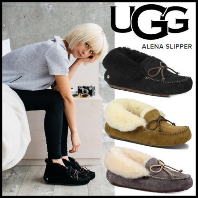 UGG　ALENA アレーナ 1004806 スリッポン モカシン　24　茶