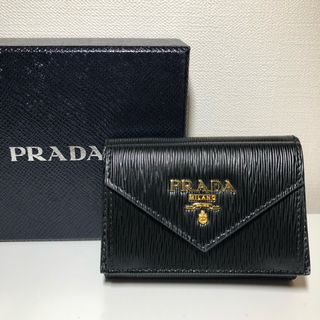 プラダ(PRADA)のプラダ 三つ折り財布 ブラック(財布)