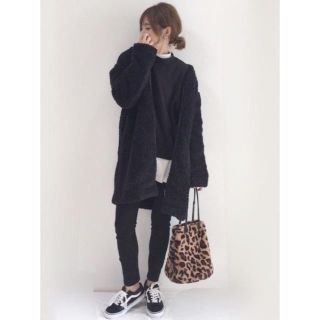 ユニクロ(UNIQLO)のボアフリースコート XS Black(ロングコート)