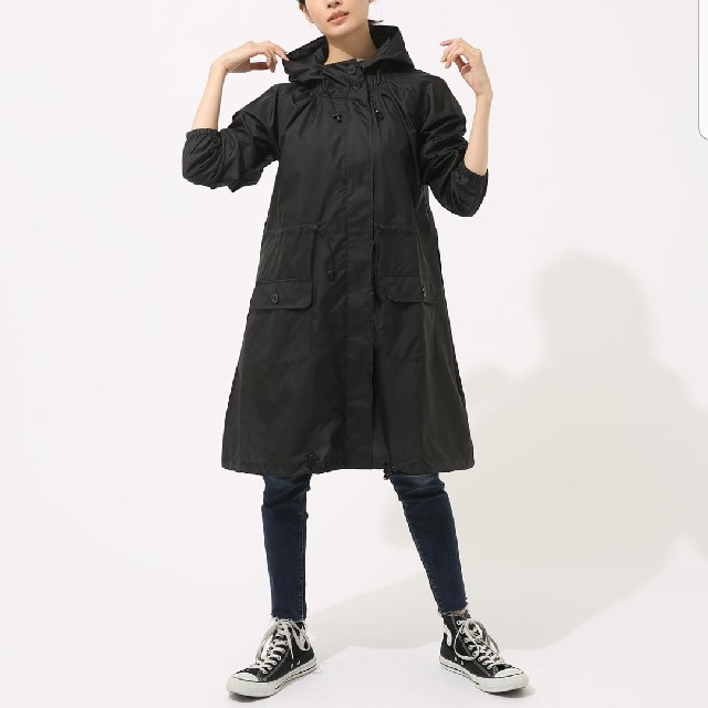 AZUL by moussy(アズールバイマウジー)の【即日発送】ポケッタブルレインモッズコート① レディースのファッション小物(レインコート)の商品写真