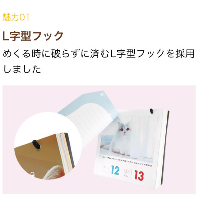 necomimi(ネコミミ)の日めくりニャンコ！ 2019 日めくりにゃんこ インテリア/住まい/日用品の文房具(カレンダー/スケジュール)の商品写真